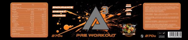 A3 Preworkout Composition Composition du Preworkout A3